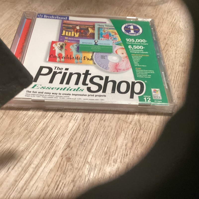 The Print Shop Essentials Version 12 Software | PC 2001 Broderbund | Windows