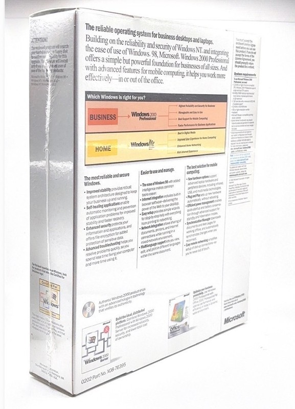 Factory Sealed Windows 2000 Professional Upgrade Edition Vintage PC Software NOS gallery