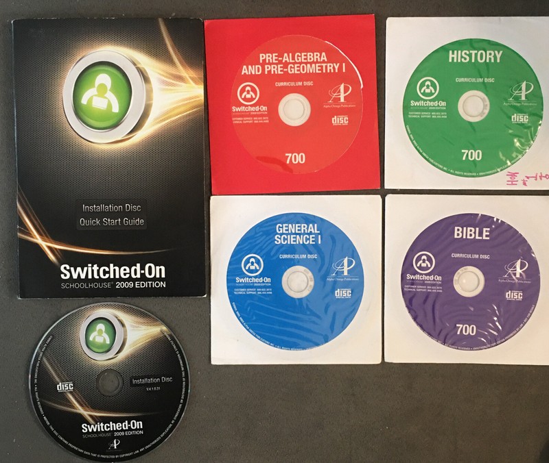 SOS Switched On Schoolhouse 7th Grade, 5 Disc Set (4 SUBJECTS & 1 INSTALL CD)