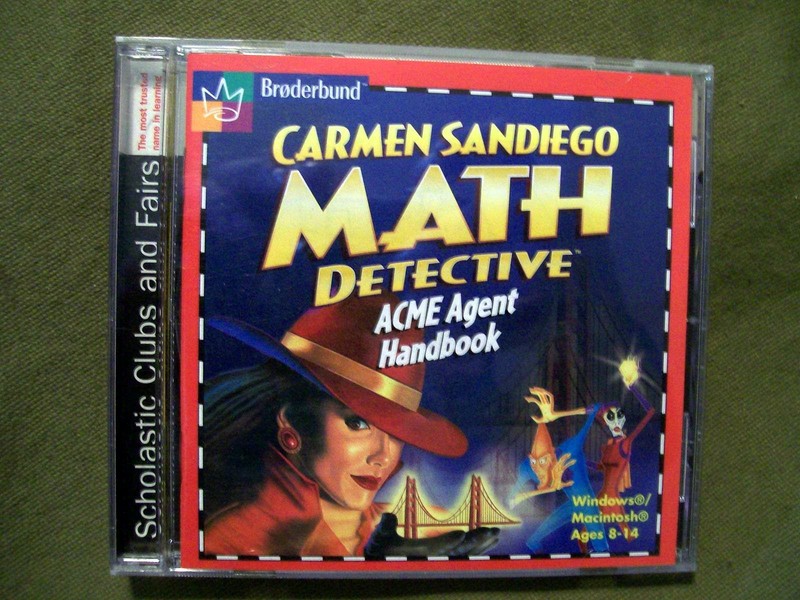 Broderbund Carmen Sandiego MATH DETECTIVE ACME Agent Handbook CD-ROM Ages 8-14
