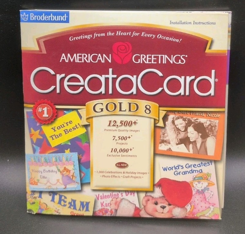 American Greetings Creatacard Gold 8 PC CD-ROM B384