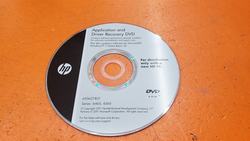⭐️⭐️⭐️⭐️⭐️ HP Application And Driver Recovery DVD Windows 7 650627-B21
