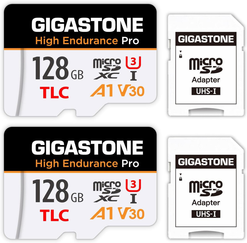 【5 Yrs Free Data Recovery】【Dash Cam】 128GB Micro SD Card 2-Pack, TLC High Endur