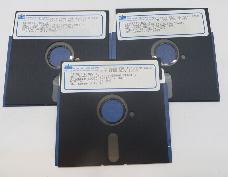 CP/M PLUS REV. 3.01B 5.25" Floppy Disk 1983 Advanced Logic Systems Inc. #4038