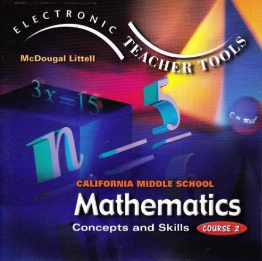 McDougal Littell Middle School Math 2: Electronic Teacher Tools PC MAC CD exams!
