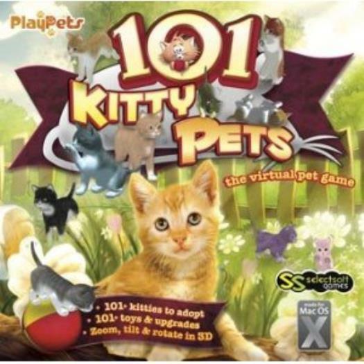 101 Kitty Pets MAC CD adopt virtual pet toys groom pamper cat breeds game BOX!