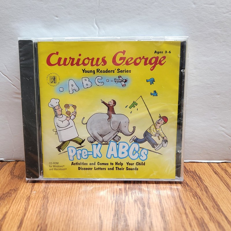 Curious George Pre-K ABC’s (CD-Rom 2000) Simon& Schuster (Windows and Mac)
