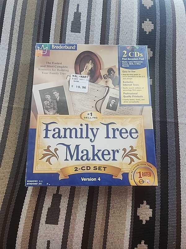 New Sealed Broderbund Family Tree Maker 10 CD Version 4.4 Windows 95 98 NEW