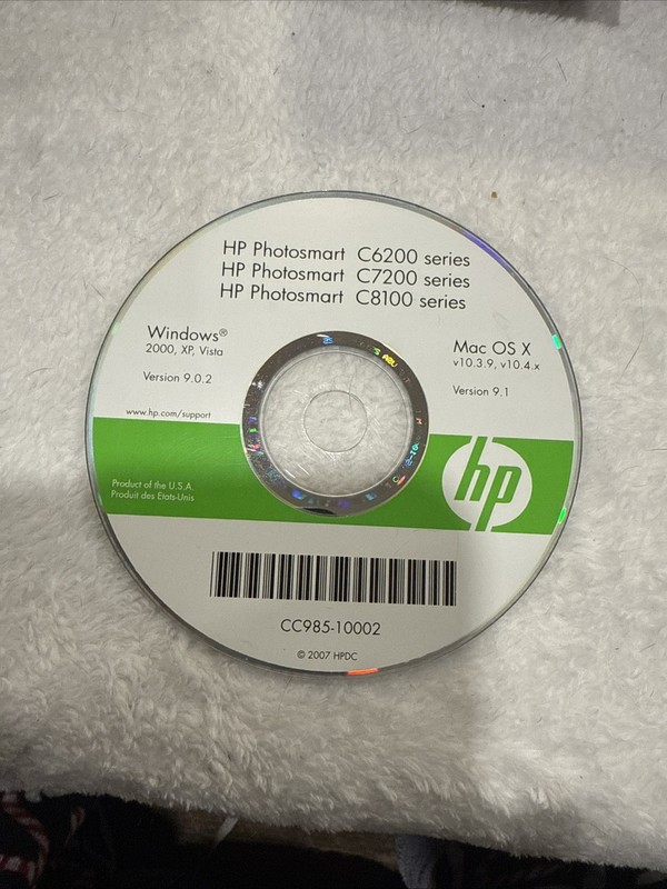 HP photo smart c6200 c7200 c8100 windows 2000 xp vista Mac OS X