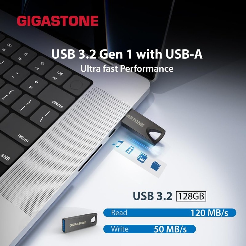 GIGASTONE 128GB Slim Fit Flash Drive (2 Pack) Z70 USB 3.2 Gen 1, 120MB/s Ultr... gallery