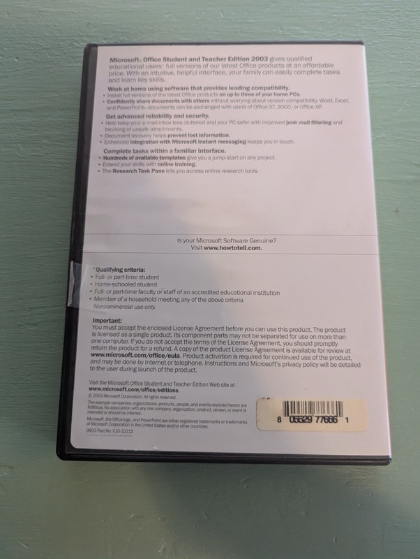 Microsoft Office Student and Teacher Edition 2003 Word Excel w/Product Key gallery