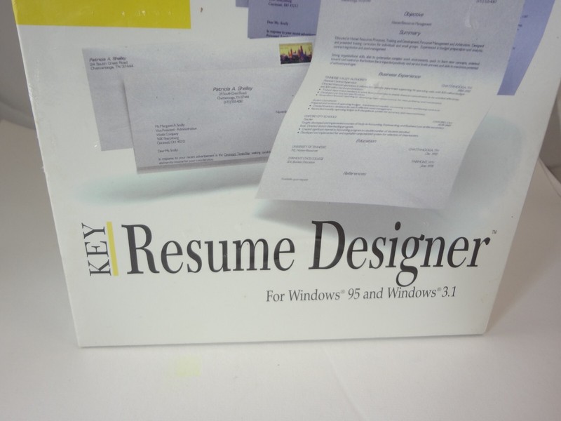 SoftKey Key Resume Designer (PC, 1996) Windows 95 and 3.1 - Factory Sealed & New gallery