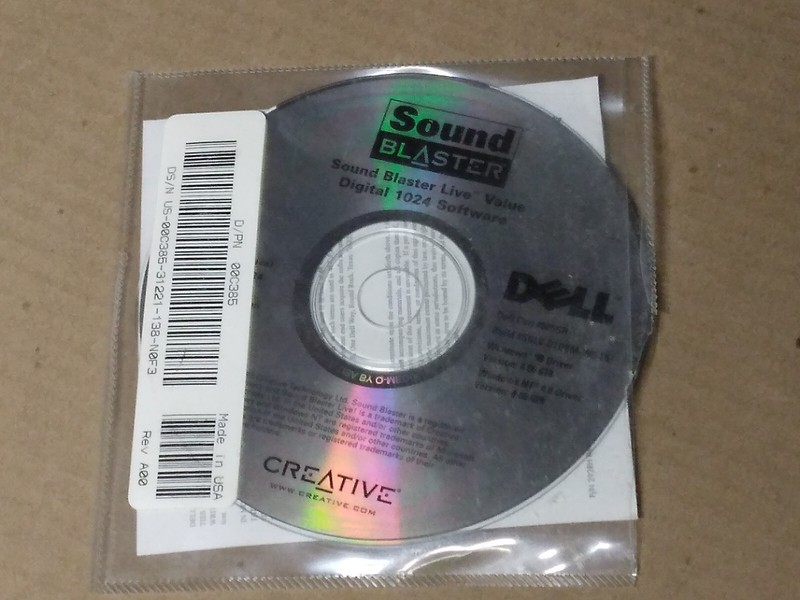 Sound Blaster PCI 1024 Software CD dell computer disc creative d01