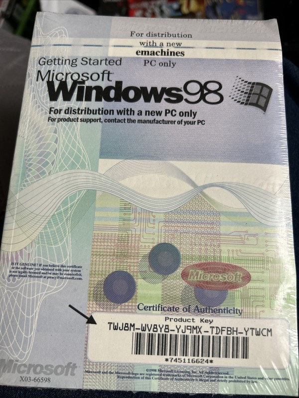 Microsoft Windows 98 First Version Disc Included Brand NEW