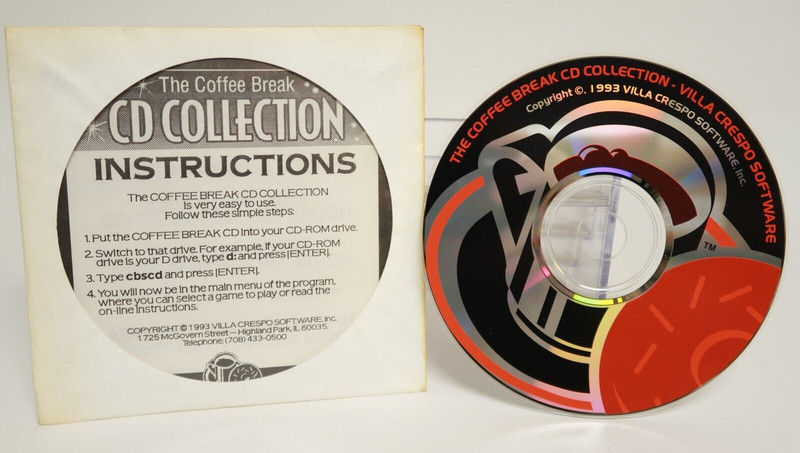 The Coffee Break CD Collection Villa Crespo 1993 PC Computer Program Software
