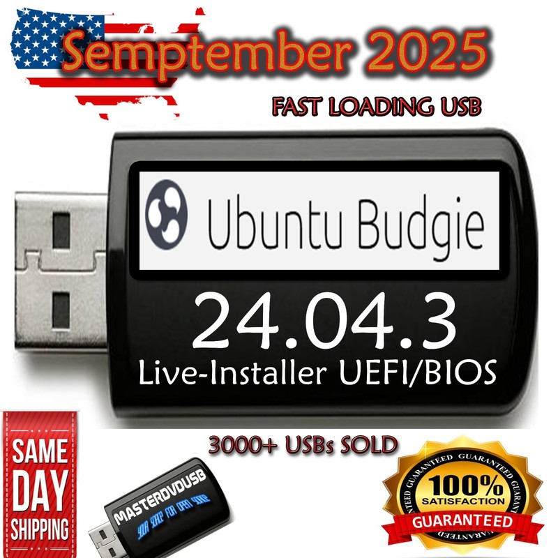 Ubuntu Budgie 24.04.3 LTS Bootable USB Live/Installer – Latest September 2025