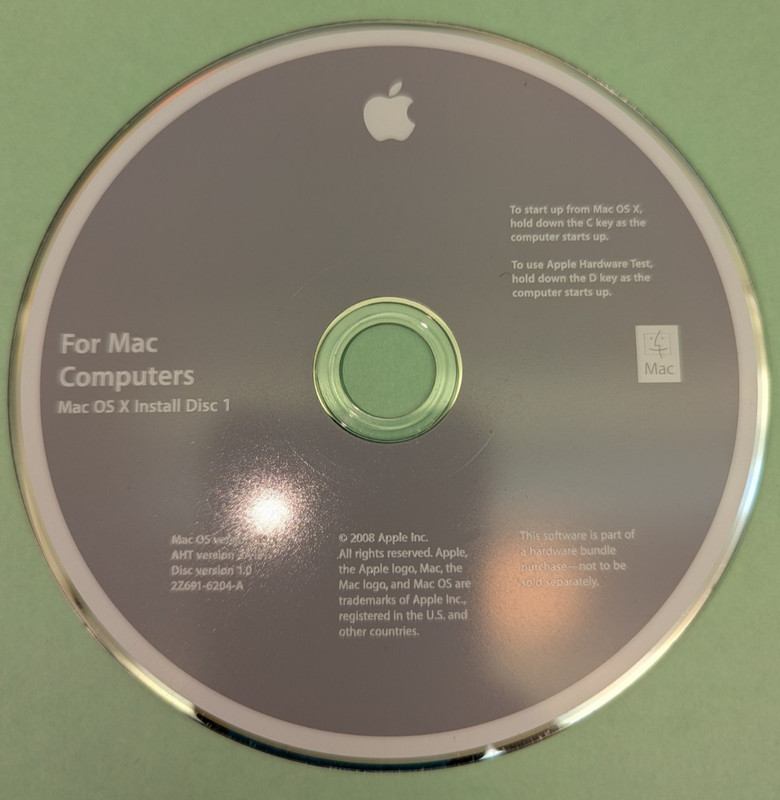 2008 Mac Computers OS X Install Discs gallery