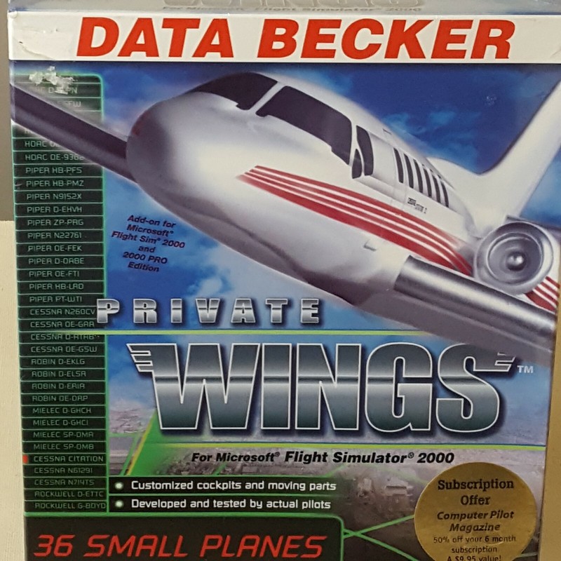 Data Becker Private Wings Add On For Microsoft Flight Simulator 2000 New Sealed gallery