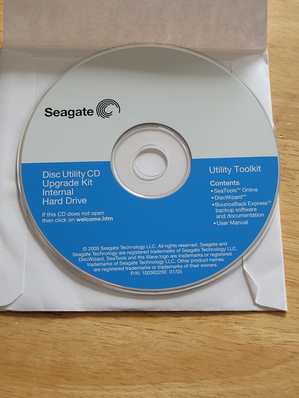 Seagate Disc Utility CD Upgrade Kit Internal Hard Drive (2005) Toolkit DISC ONLY