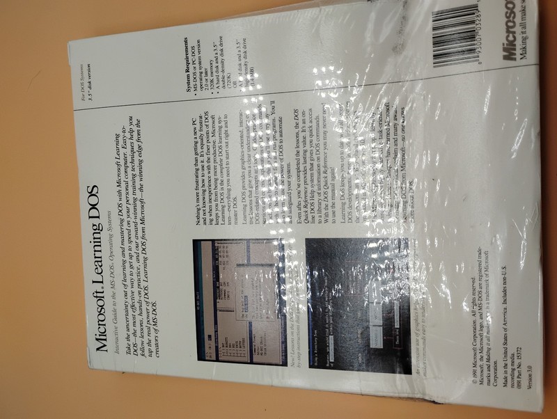 Microsoft Learning DOS 3.5" Disk Version Sealed Software NEW vintage 1991 gallery