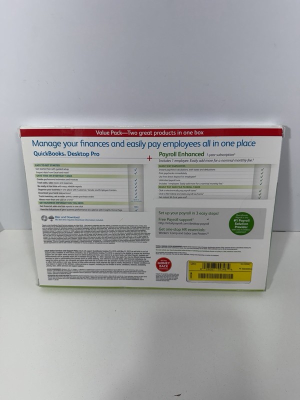 INTUIT QUICKBOOKS DESKTOP PRO 2019 W/PAYROLL ENHANCED FACTORY SEALED gallery