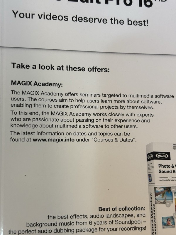 MAGIX Movie Edit Pro 16 Plus HD PC Software DVD CD Manual Windows Retro 2010 HTF gallery
