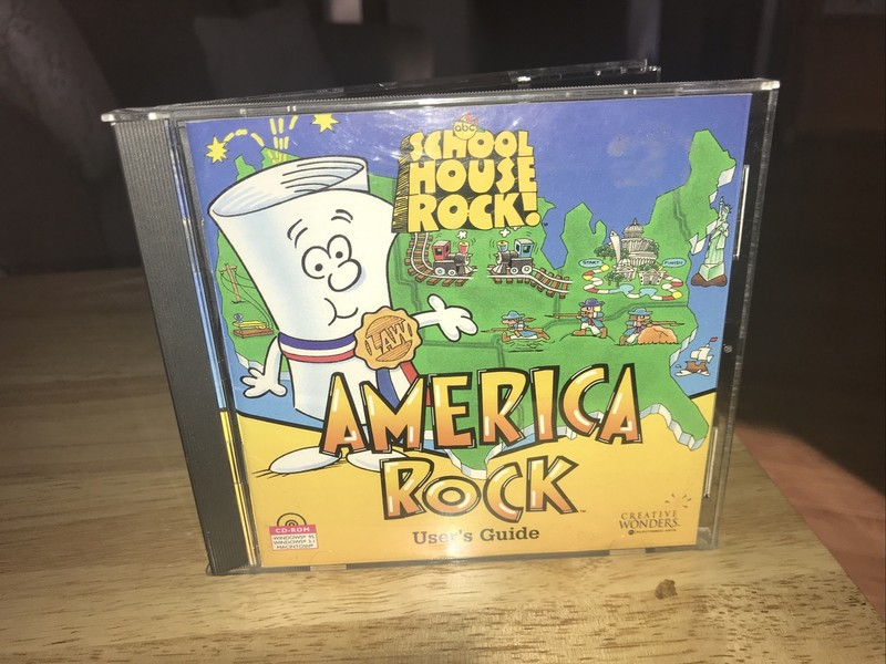 School House Rock CD-ROM America Rock 1996 Creative Wonders Win Mac