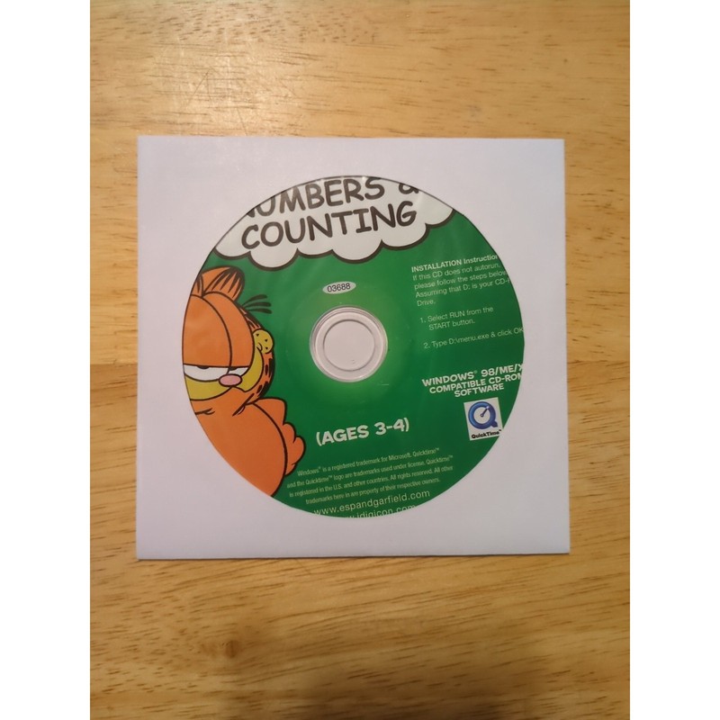 Garfield: It's All About Letters and Words Ages 3-4 (PC, 2006) - Disc Only
