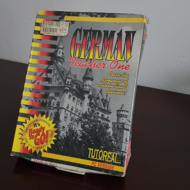 New Sealed Tutoreal German Teacher One 1 PC Version Learn Language Diskette DOS