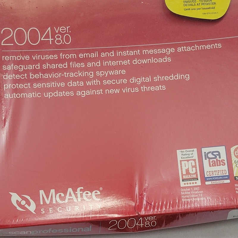 2004 MeAfee Virus Scan Professional New Factory Sealed, Protects Against Viruses gallery