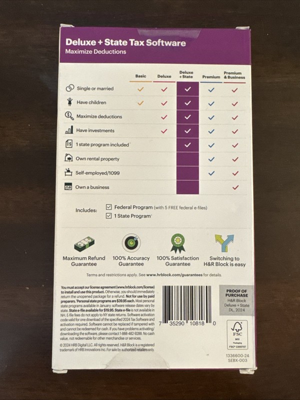 2024 H & R Block Deluxe + State Maximize Deductions Software FAST AUTH DOWNLOAD gallery