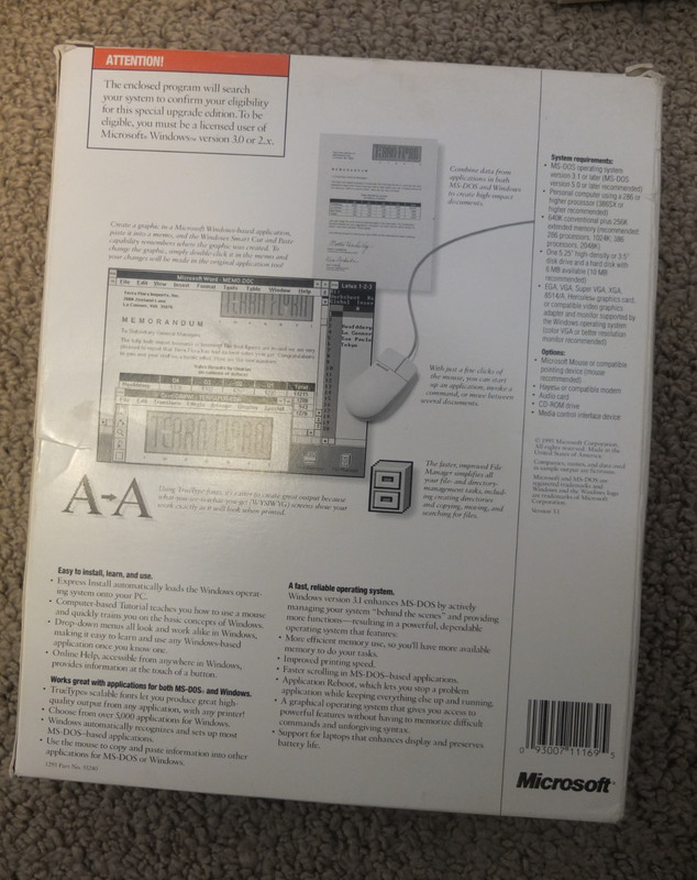 Windows 3.1 Special Upgrade Edition on 3.5 inch discs gallery