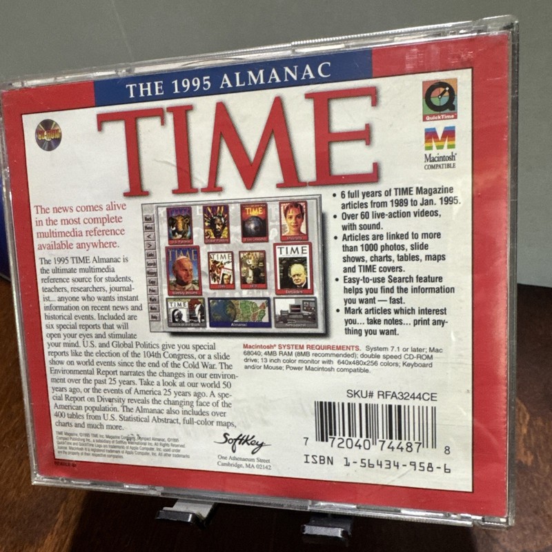 1995 SoftKey Time Magazine Multimedia Almanac CD-Rom For Macintosh Mac OS gallery