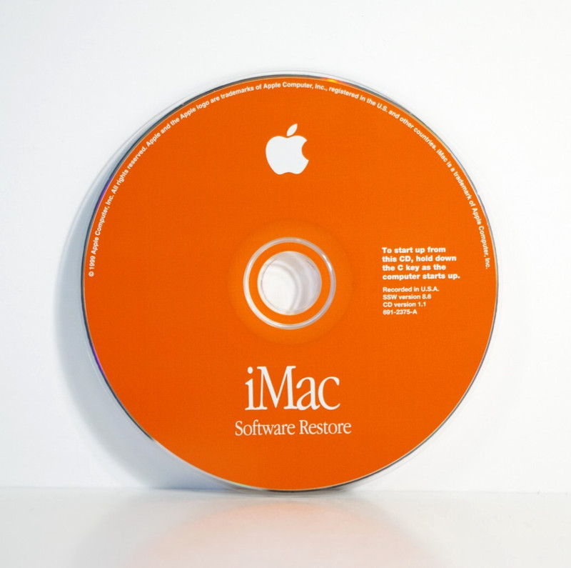1999 Mac Macintosh iMac Software Restore OS 8 8.6 (691-2375-A) Disc Only – VG+
