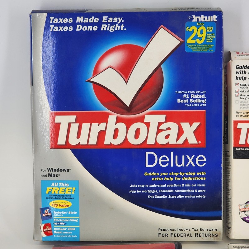 TurboTax Deluxe Software Collection 2000-2005 Intuit CD-ROM Vintage Computing gallery