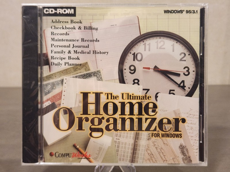Very Rare Brand New Sealed The Ultimate Home Organizer For Windows CD-ROM 1995