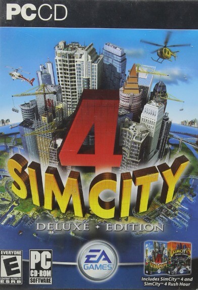 SimCity 4 Deluxe + Manual PC CD disasters storms hurricanes city game + add-on!