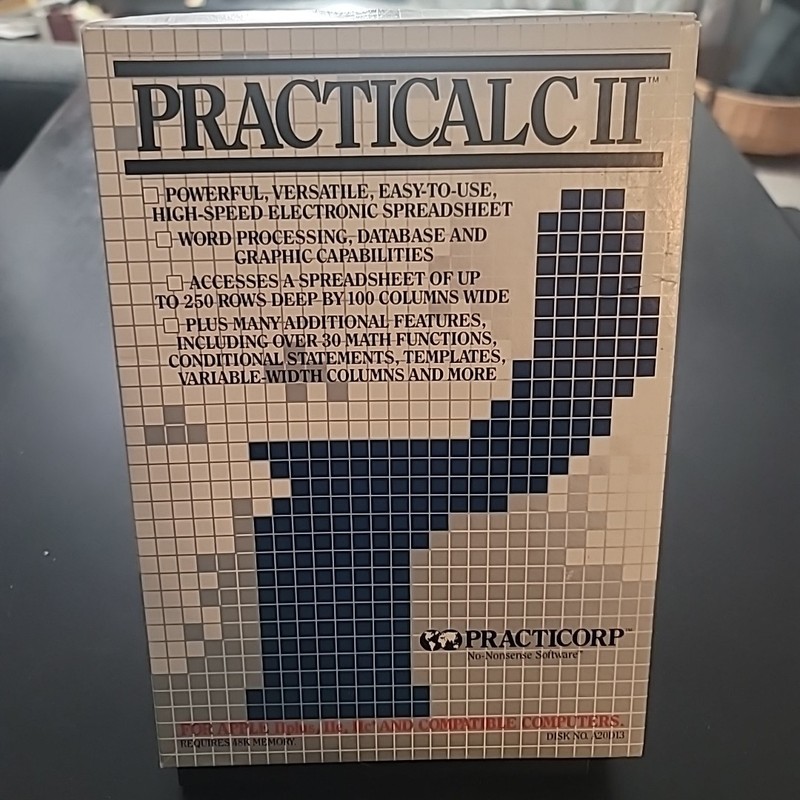 Vintage PRACTICALC II Practicorp Spreadsheet S. Ruby Apple II Disk Box 1984