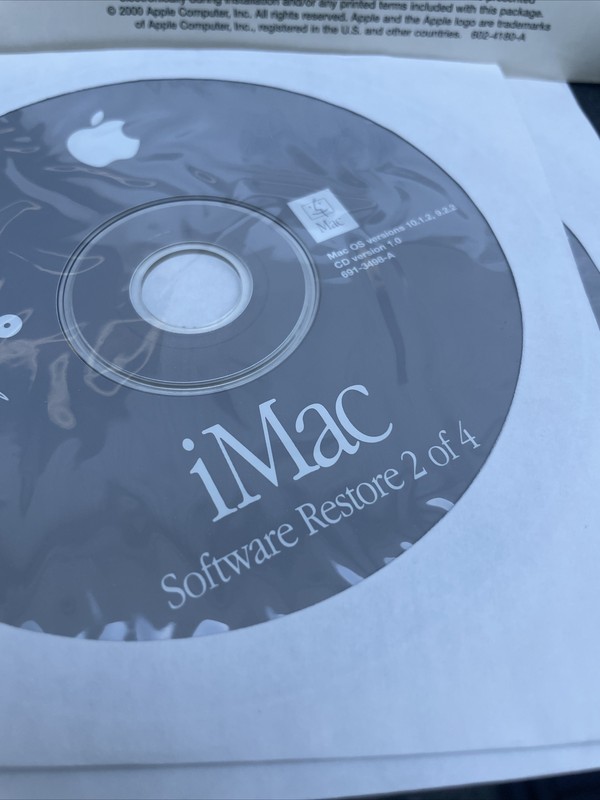 2002 Apple iMac Mac OS X Install Disc CD 10.1.2 CD Version 1.0 2Z691-3491-A gallery