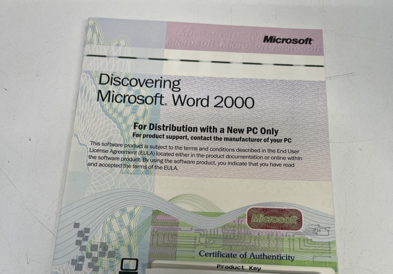 2x Microsoft Word 2000 Software BOOK X03-68684 Key & COA ONLY gallery