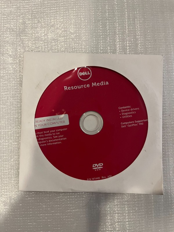 Dell Resource Media DVD for Optiplex 990 w/Broadcom 57xx, Dell Wireless 1520 Dri