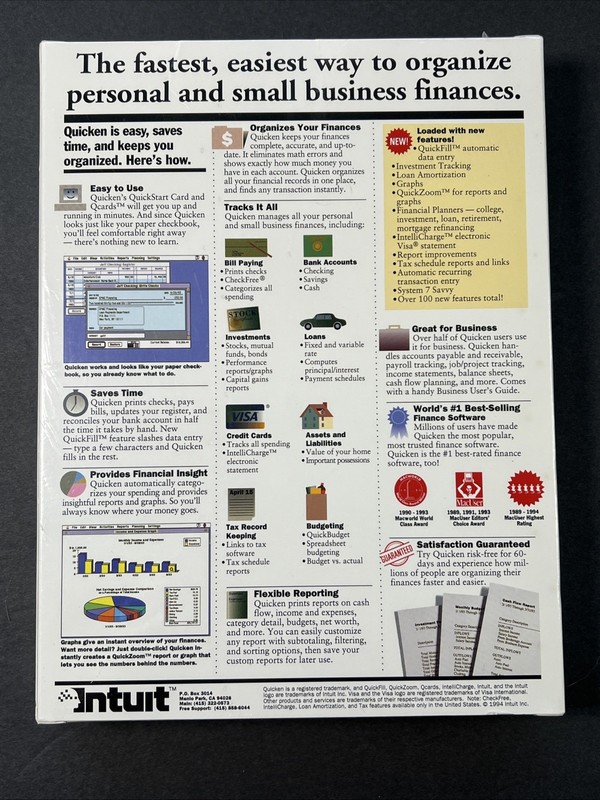 Intuit Quicken Version 4 For Macintosh - Brand New Sealed In Box - 3.5” Floppy gallery