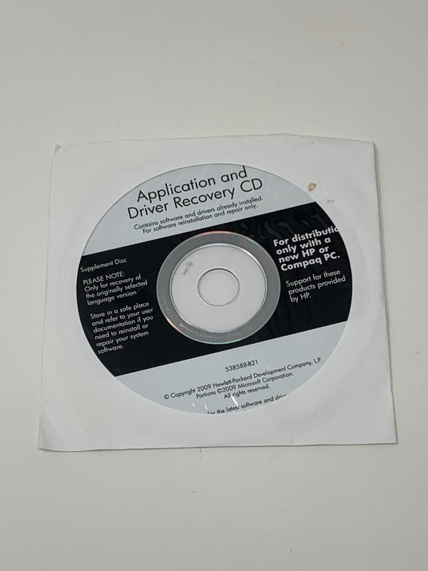 HP Compaq Application and Driver Recovery CD 538588-B21