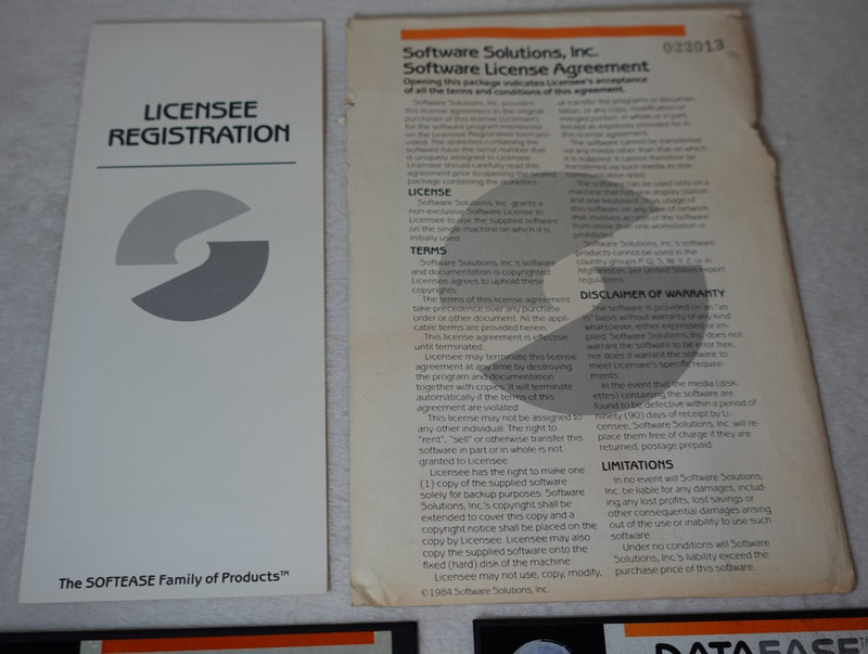 Dataease 1984 Software Solutions Information System Vintage Computer Software gallery