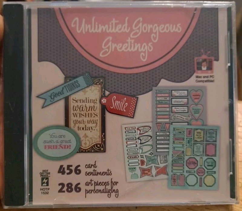 NEW Unlimited Gorgeous Greetings HOT OFF PRESS MAC & PC CD-ROM 2016