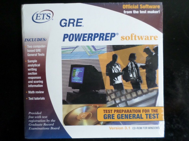 GRE Powerprep Software CD-ROM Windows Test Preparation version 3.1