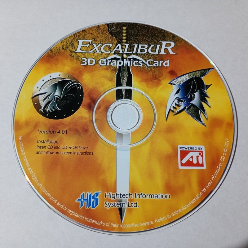 Excalibur 3D Graphics Card Installation CD (Version 4.01) – DISC ONLY