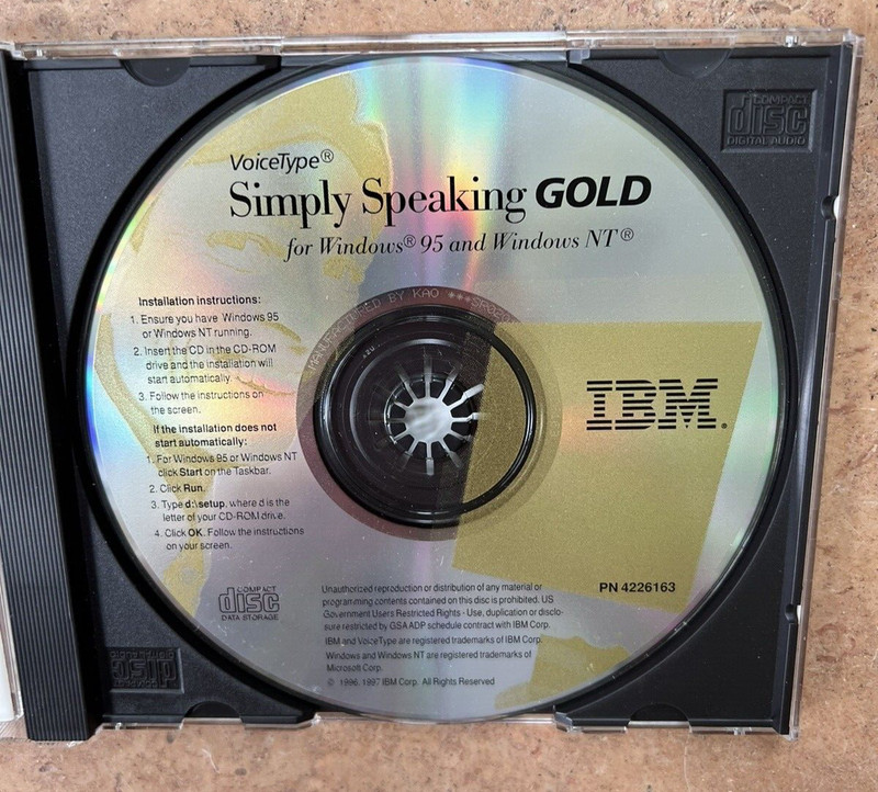 IBM Voice Type Simply Speaking GOLD Vintage Software For Windows 95 gallery