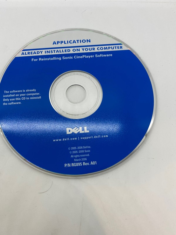 Dell Application For Reinstalling Sonic CinePlayer On Dell Computers 2005-2006