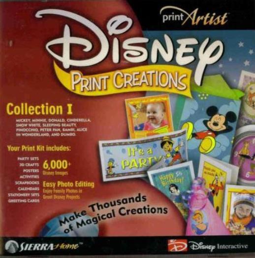 Disney Print Artist Creations Collection 1 PC CD characters projects w/ Mickey!
